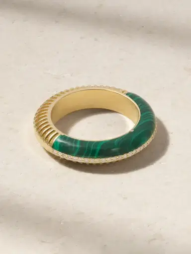 L’Atelier Nawbar Bombay Ray 18-karat Gold, Malachite And Diamond Ring | Thumbnail 1