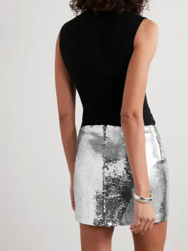 Mônot Mia Asymmetric Gathered Sequined Tulle And Crepe Mini Dress | Thumbnail 3