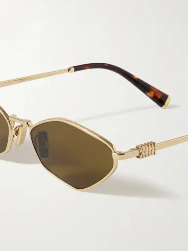 Miu Miu Eyewear Hexagon-frame Gold-tone Sunglasses | Thumbnail 4