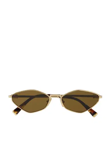 Miu Miu Eyewear Hexagon-frame Gold-tone Sunglasses | Thumbnail 1