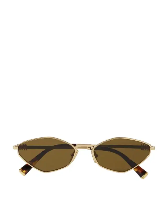 Miu Miu Eyewear Hexagon-frame Gold-tone Sunglasses