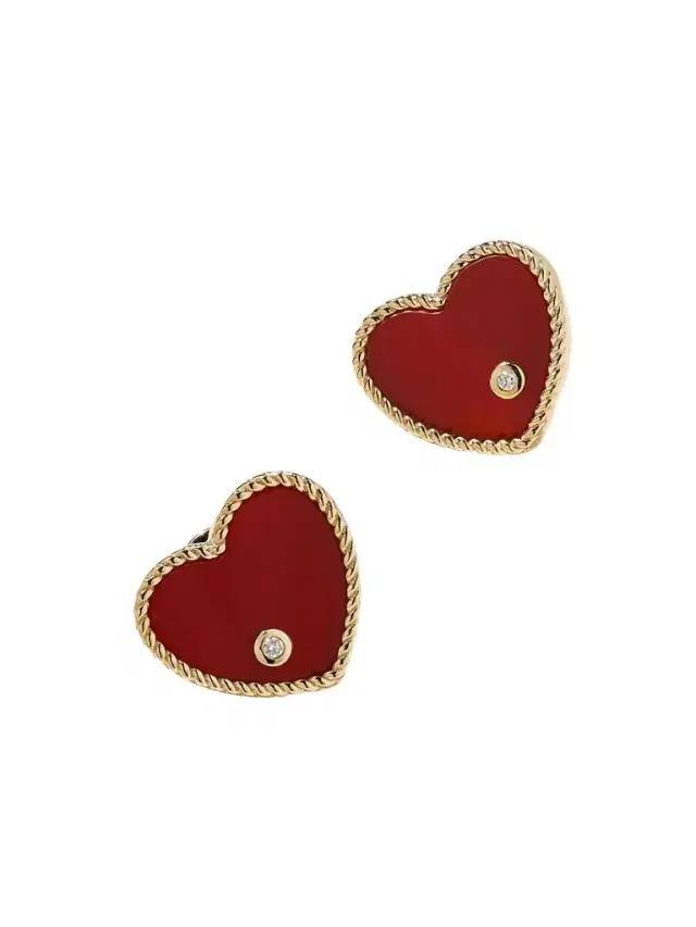 Cœur 9-karat Gold, Agate And Diamond Earrings