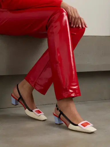 Roger Vivier Belle Vivier 45 Color-block Patent-leather Slingback Pumps | Thumbnail 2