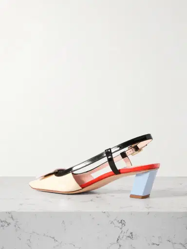 Roger Vivier Belle Vivier 45 Color-block Patent-leather Slingback Pumps | Thumbnail 3