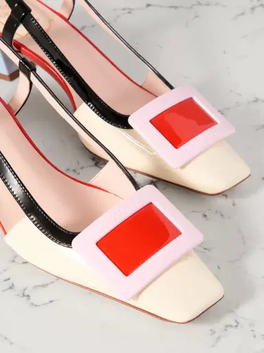 Roger Vivier Belle Vivier 45 Color-block Patent-leather Slingback Pumps | Thumbnail 4
