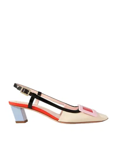 Roger Vivier Belle Vivier 45 Color-block Patent-leather Slingback Pumps | Thumbnail 1