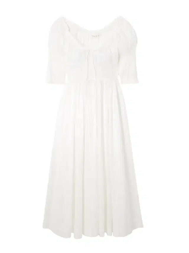 Ischia Shirred Organic Cotton-blend Voile Midi Dress