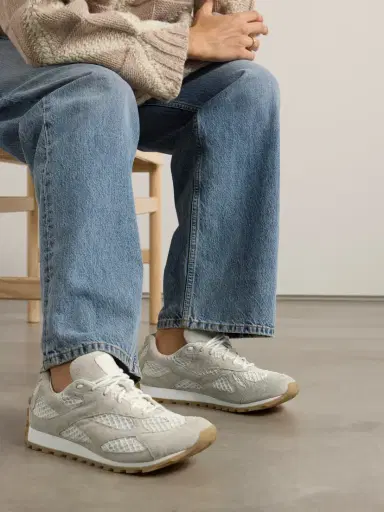 Bottega Veneta Orbit Suede, Leather, Mesh And Fishnet Sneakers | Thumbnail 2 Bottega Veneta Orbit Suede, Leather, Mesh And Fishnet Sneakers | Thumbnail 2