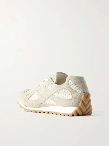 Bottega Veneta Orbit Suede, Leather, Mesh And Fishnet Sneakers | Thumbnail 3 Bottega Veneta Orbit Suede, Leather, Mesh And Fishnet Sneakers | Thumbnail 3