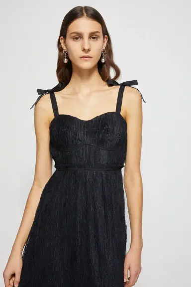 Simkhai Bonnie Silk Lace Plisse Dress | Thumbnail 2