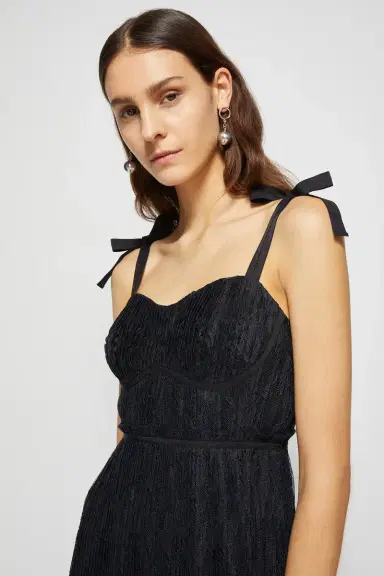 Simkhai Bonnie Silk Lace Plisse Dress | Thumbnail 4