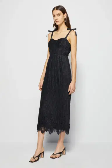 Simkhai Bonnie Silk Lace Plisse Dress | Thumbnail 5