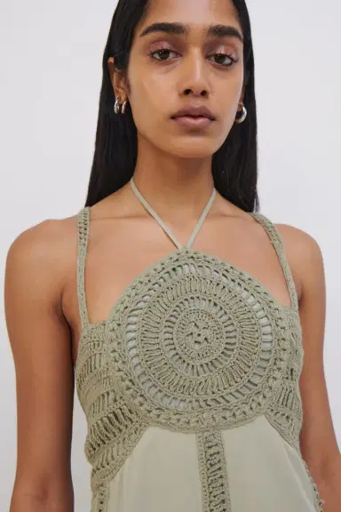 Simkhai Knox Crochet Midi Dress | Thumbnail 3