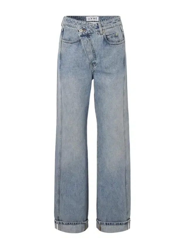 Asymmetric Mid-rise Straight-leg Jeans