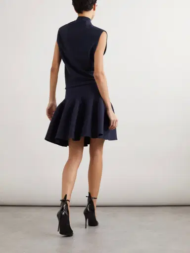 Alaïa Pleated Wool-blend Mini Dress | Thumbnail 3 Alaïa Pleated Wool-blend Mini Dress | Thumbnail 3