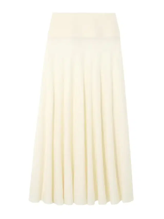 Alaïa Pleated Wool Maxi Skirt