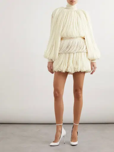 Alaïa Fringed Wool-blend Turtleneck Top | Thumbnail 2 Alaïa Fringed Wool-blend Turtleneck Top | Thumbnail 2