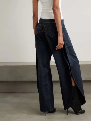Alaïa Layered Low-rise Wide-leg Jeans | Thumbnail 4 Alaïa Layered Low-rise Wide-leg Jeans | Thumbnail 4