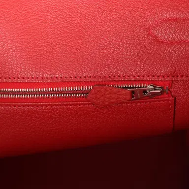HERMÈS Pre-owned Hermes Birkin 35 Rouge Casaque Togo Palladium Hardware | Thumbnail 9 HERMÈS Pre-owned Hermes Birkin 35 Rouge Casaque Togo Palladium Hardware | Thumbnail 9
