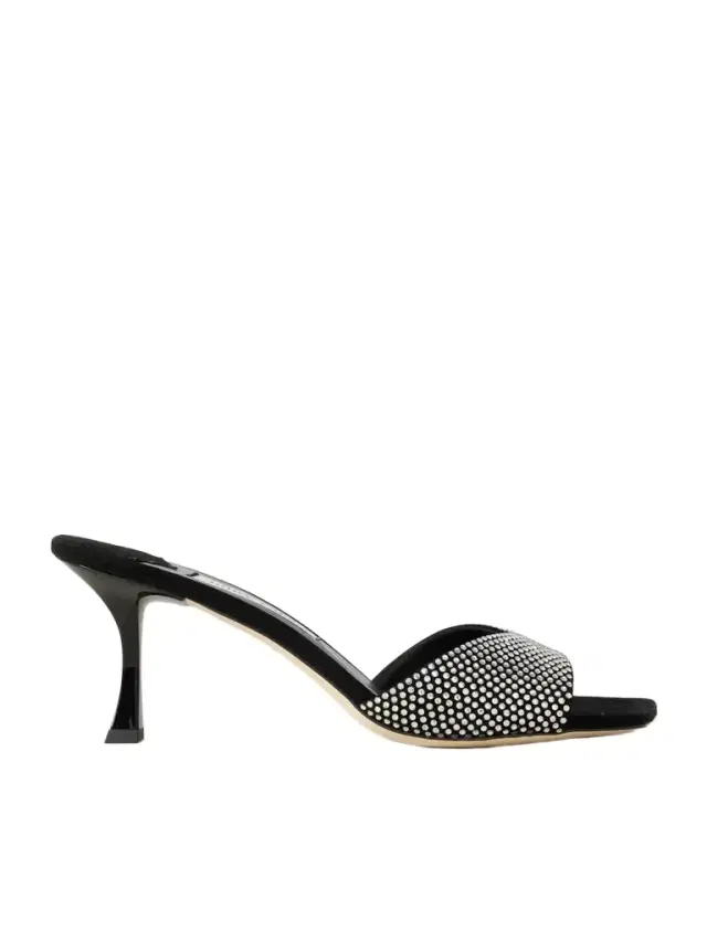 Skye 70 Crystal-embellished Suede Mules