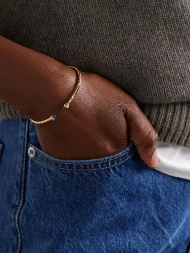 David Yurman Classic Cablespira 18-karat Gold, Topaz And Diamond Cuff | Thumbnail 2