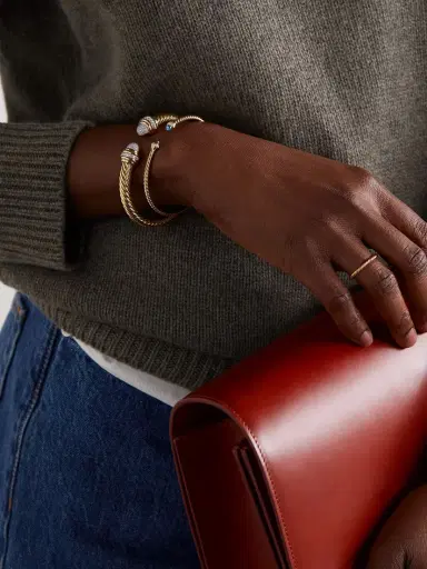 David Yurman Classic Cablespira 18-karat Gold, Topaz And Diamond Cuff | Thumbnail 4