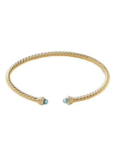 David Yurman Classic Cablespira 18-karat Gold, Topaz And Diamond Cuff | Thumbnail 1