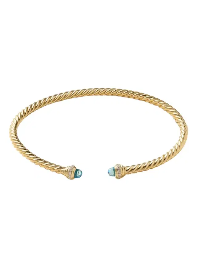 David Yurman Classic Cablespira 18-karat Gold, Topaz And Diamond Cuff