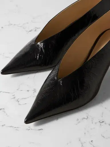 Le Monde Béryl Babouche 40 Textured Patent-leather Pumps | Thumbnail 4 Le Monde Béryl Babouche 40 Textured Patent-leather Pumps | Thumbnail 4