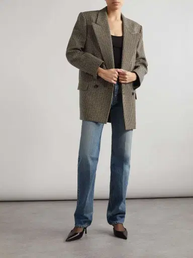 Saint Laurent Double-breasted Checked Wool-blend Blazer | Thumbnail 2