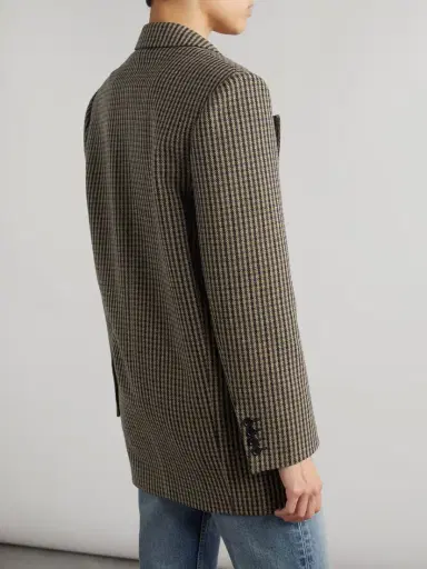 Saint Laurent Double-breasted Checked Wool-blend Blazer | Thumbnail 4