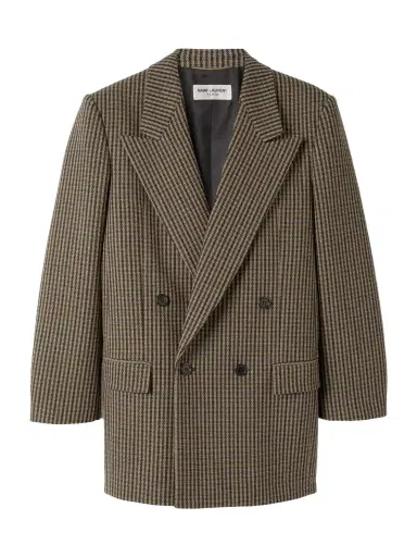 Saint Laurent Double-breasted Checked Wool-blend Blazer | Thumbnail 1