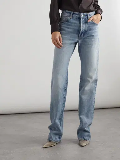 Saint Laurent Nico Distressed Mid-rise Straight-leg Jeans | Thumbnail 3