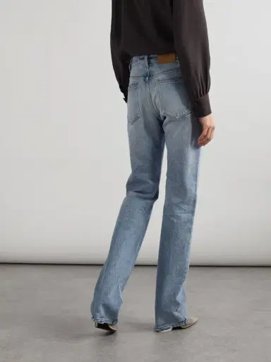 Saint Laurent Nico Distressed Mid-rise Straight-leg Jeans | Thumbnail 4