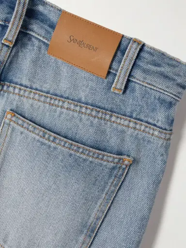 Saint Laurent Nico Distressed Mid-rise Straight-leg Jeans | Thumbnail 6