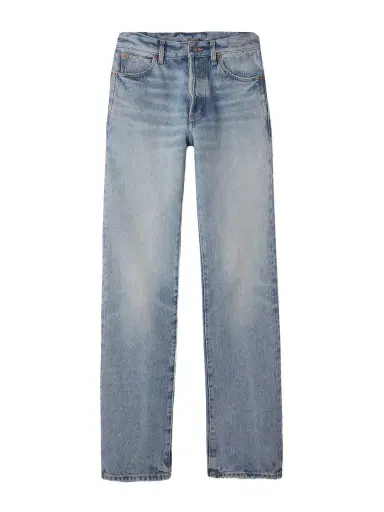 Saint Laurent Nico Distressed Mid-rise Straight-leg Jeans | Thumbnail 1
