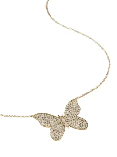 Sydney Evan Large Butterfly 14-karat Gold Diamond Necklace | Thumbnail 1 Sydney Evan Large Butterfly 14-karat Gold Diamond Necklace | Thumbnail 1