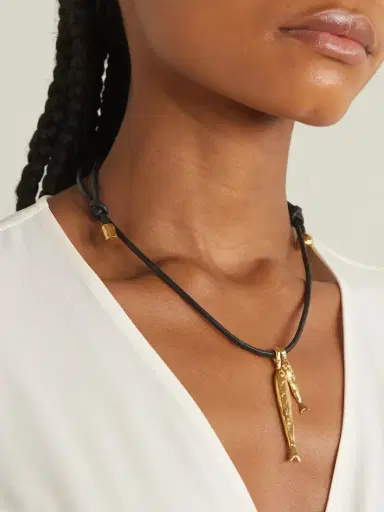 Alighieri + Net Sustain Gone Fishing Gold-plated Cord Necklace | Thumbnail 2