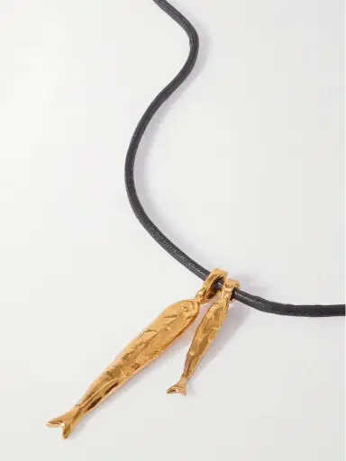 Alighieri + Net Sustain Gone Fishing Gold-plated Cord Necklace | Thumbnail 4