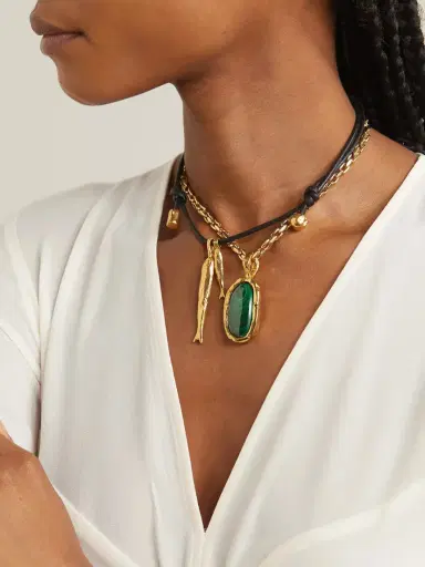Alighieri + Net Sustain Gone Fishing Gold-plated Cord Necklace | Thumbnail 5