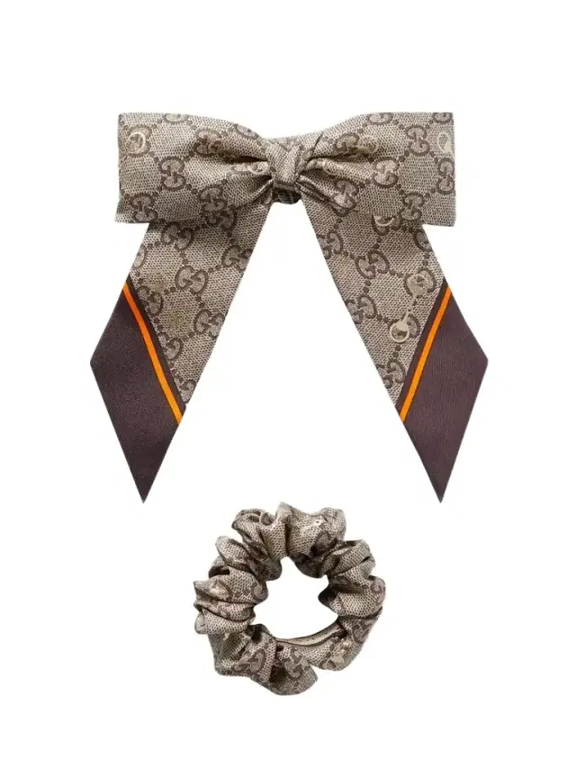 Gg Printed Silk Hair Tie And Scrunchie Set