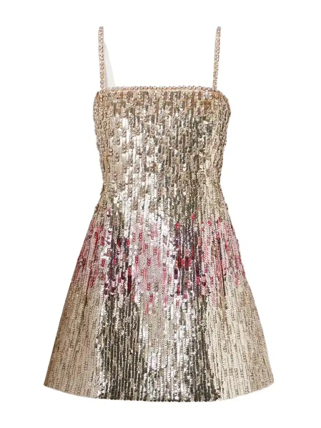 Embellished Wool And Silk-blend Crepe Mini Dress