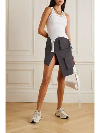 Off-White Asymmetric Cotton-blend Twill Mini Skirt | Thumbnail 2 Off-White Asymmetric Cotton-blend Twill Mini Skirt | Thumbnail 2