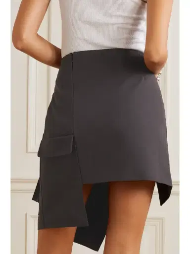 Off-White Asymmetric Cotton-blend Twill Mini Skirt | Thumbnail 4 Off-White Asymmetric Cotton-blend Twill Mini Skirt | Thumbnail 4
