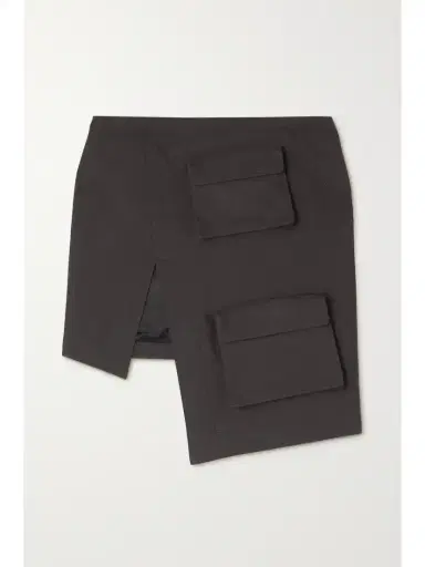 Off-White Asymmetric Cotton-blend Twill Mini Skirt | Thumbnail 1 Off-White Asymmetric Cotton-blend Twill Mini Skirt | Thumbnail 1