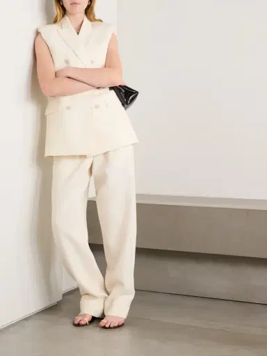 Wardrobe.NYC + Hailey Bieber Pleated Wool-twill Tapered Pants | Thumbnail 2