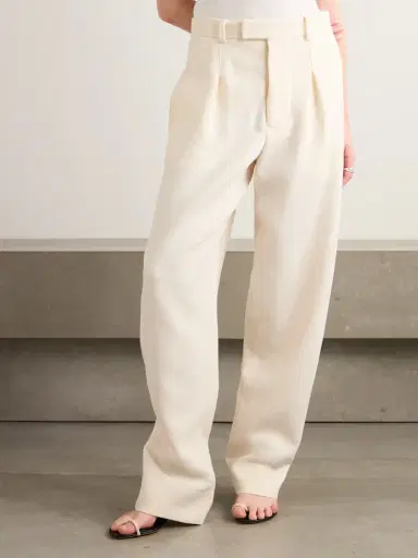 Wardrobe.NYC + Hailey Bieber Pleated Wool-twill Tapered Pants | Thumbnail 3