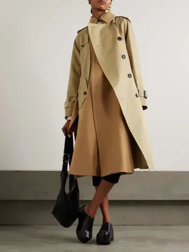 Sacai Belted Paneled Cotton-blend Gabardine And Wool-felt Trench Coat | Thumbnail 2
