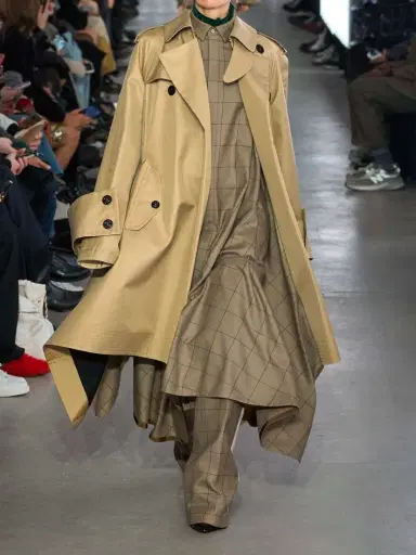 Sacai Belted Paneled Cotton-blend Gabardine And Wool-felt Trench Coat | Thumbnail 5