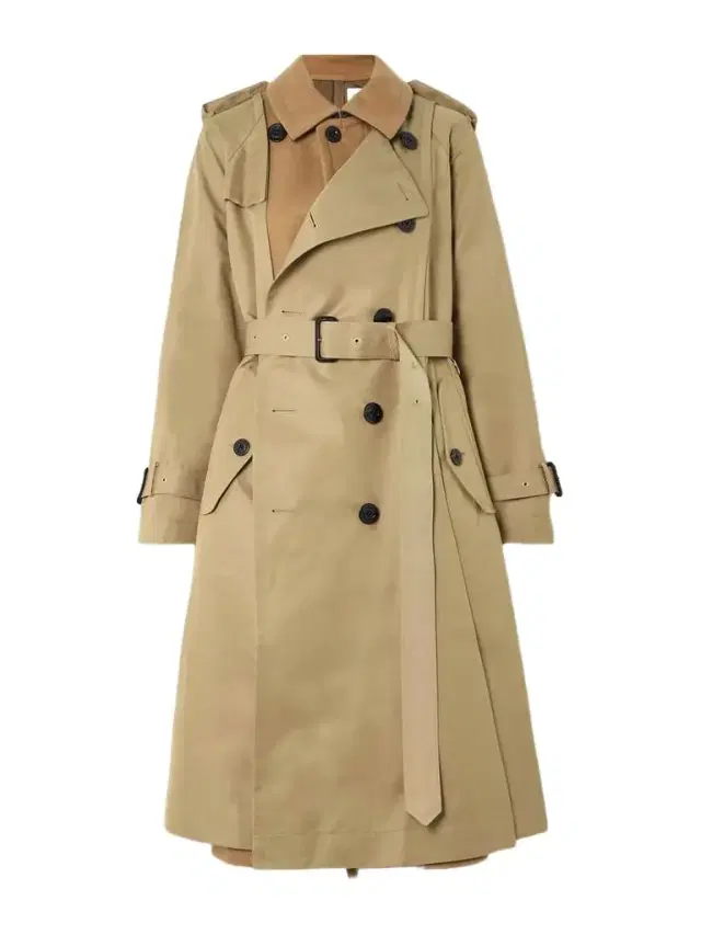 Belted Paneled Cotton-blend Gabardine And Wool-felt Trench Coat